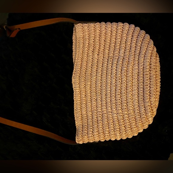 LAUREN RALPH LAUREN 1 Faux-Straw Medium Nicki Crossbody Bag - Gently Used - Picture 5 of 6